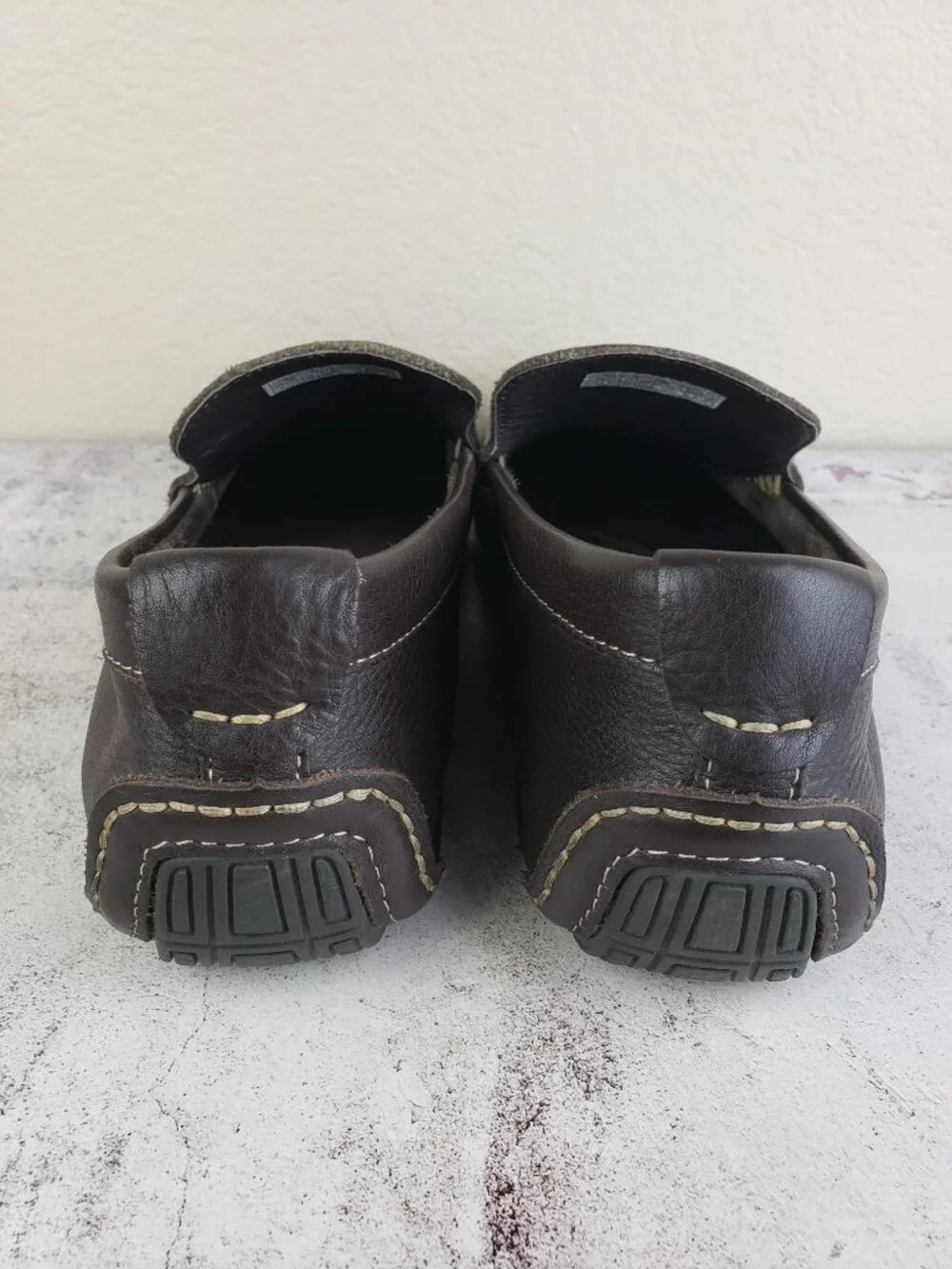 Vionic Parker Leather Driving Moccasin Loafers Brown Orthaheel size 11 Men's
